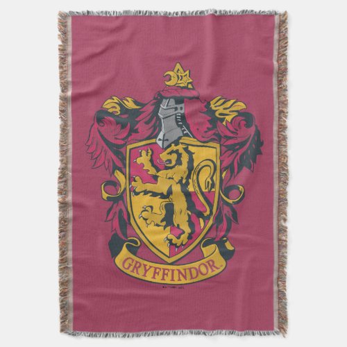 Harry Potter  Gryffindor Crest Gold and Red Throw Blanket