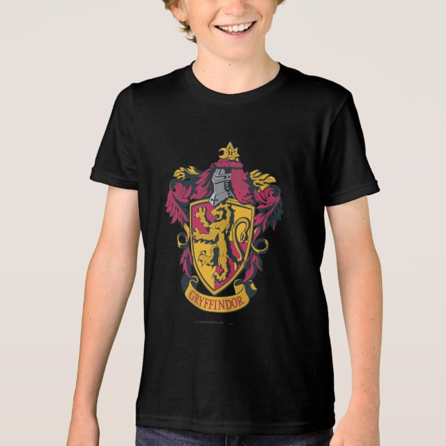 Harry Potter | Gryffindor Crest Gold and Red Tri-Blend Shirt (Front)