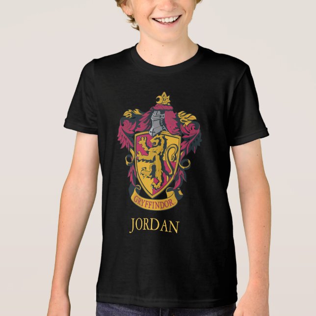 Harry Potter | Gryffindor Crest Gold and Red Tri-Blend Shirt (Front)