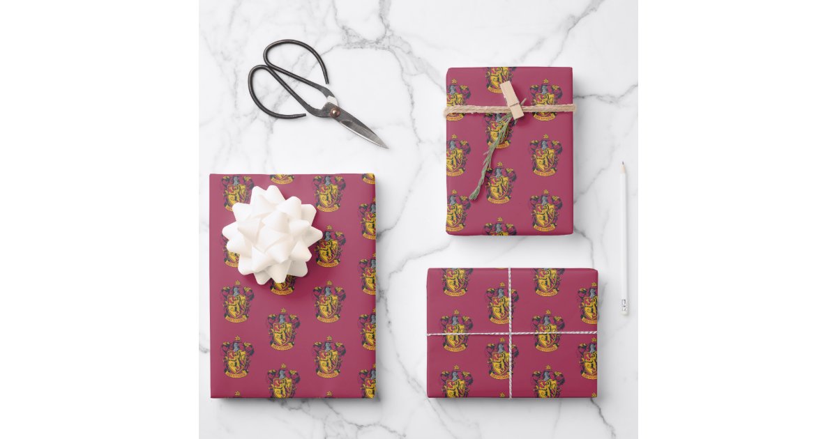 GRAPHICS & MORE Harry Potter Gryffindor Painted Crest Gift Wrap Wrapping  Paper Roll