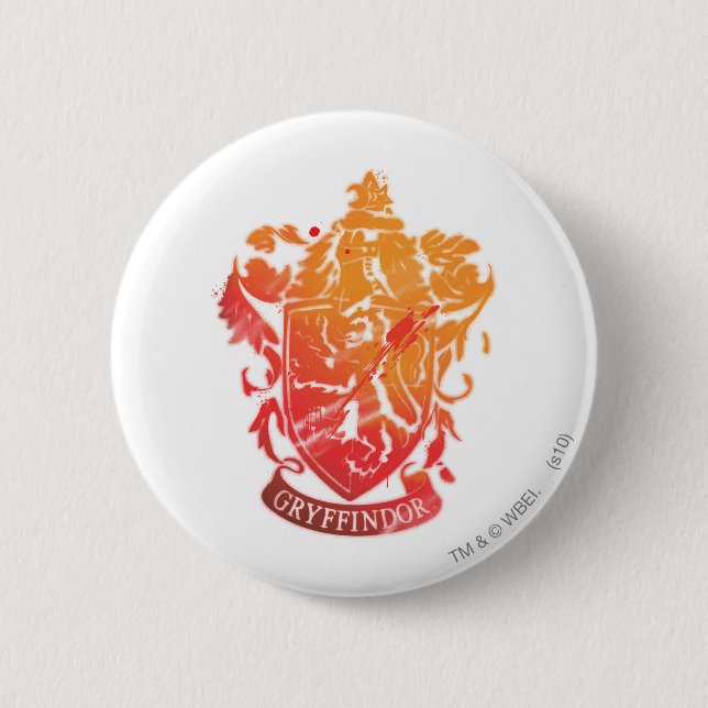 Harry Potter | Gryffindor Crest - Splattered Button (Front)
