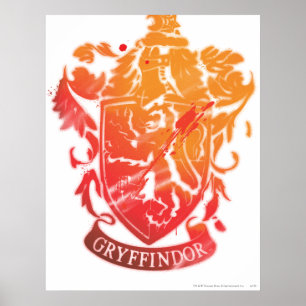 Harry Potter Gryffindor Crest - Splattered Poster