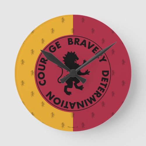 Harry Potter  GRYFFINDOR House Traits Graphic Round Clock