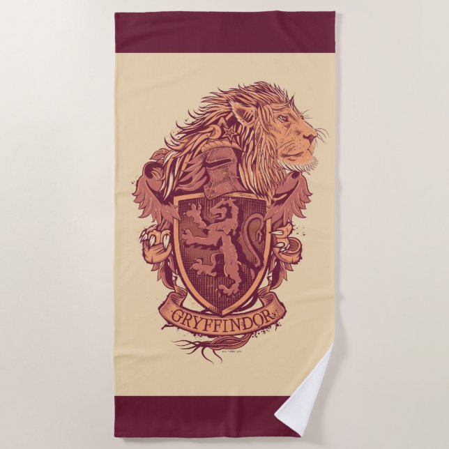 Harry Potter | Gryffindor Lion Crest Beach Towel (Front)