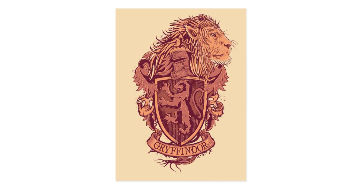 Harry Potter Gryffindor Lion Crest Postcard Zazzle Com