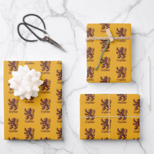 Harry Potter   Gryffindor Lion Graphic Wrapping Paper Sheets
