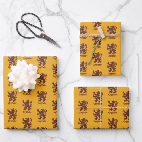 Harry Potter  Gryffindor Lion Graphic Wrapping Paper Sheets