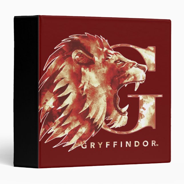 Harry Potter | GRYFFINDOR™ Lion Watercolor 3 Ring Binder (Front/Spine)