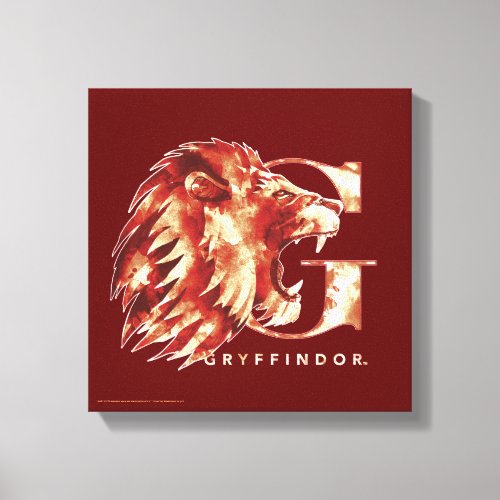 Harry Potter  GRYFFINDOR Lion Watercolor Canvas Print