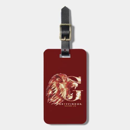 Harry Potter  GRYFFINDOR Lion Watercolor Luggage Tag