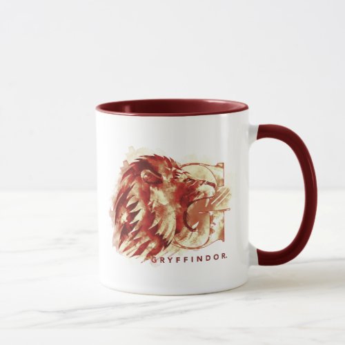 Harry Potter  GRYFFINDOR Lion Watercolor Mug
