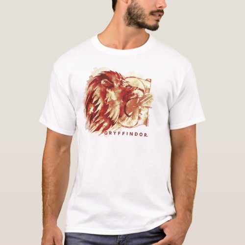 Harry Potter  GRYFFINDOR Lion Watercolor T_Shirt