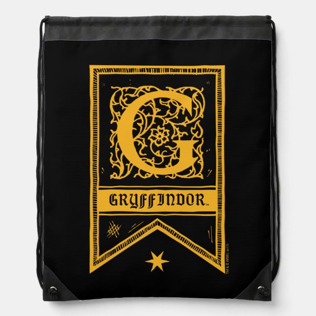 Harry Potter | Gryffindor Monogram Banner Drawstring Bag (Front)