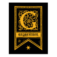 Harry Potter | Gryffindor Monogram Banner Postcard