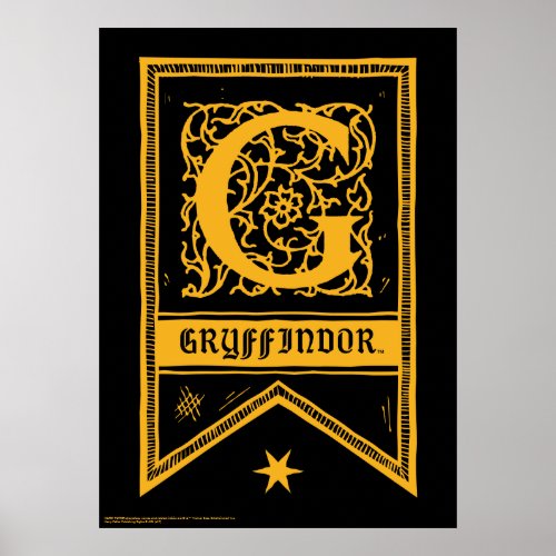 Harry Potter  Gryffindor Monogram Banner Poster