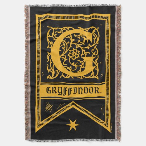 Harry Potter  Gryffindor Monogram Banner Throw Blanket