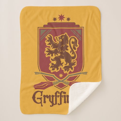 Harry Potter  Gryffindor QUIDDITCH  Badge Sherpa Blanket
