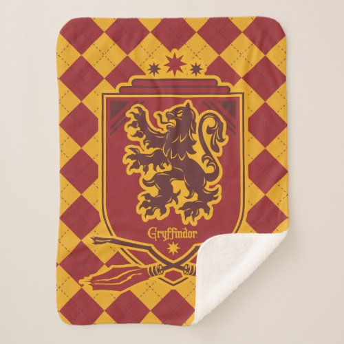 Harry Potter  Gryffindor QUIDDITCH  Crest Sherpa Blanket