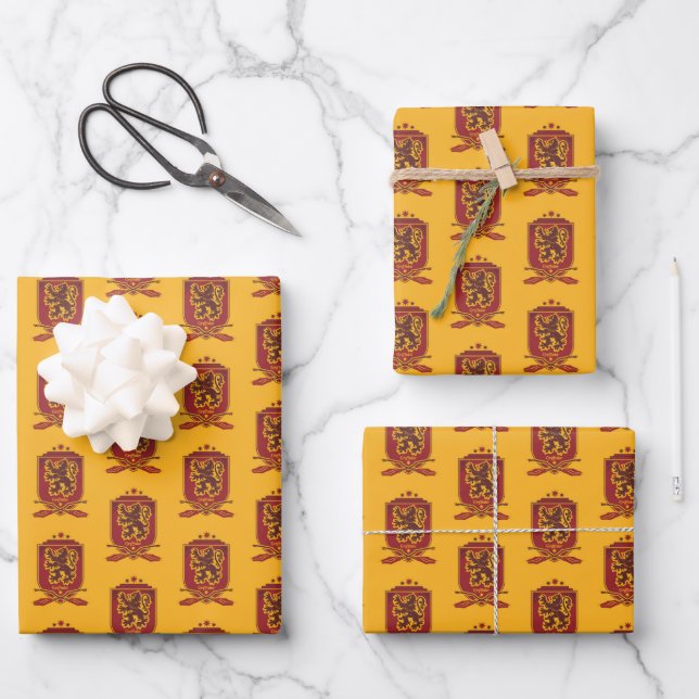Harry Potter | Gryffindor QUIDDITCH™  Crest Wrapping Paper Sheets (Front)