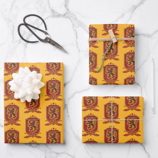 Harry Potter | Gryffindor QUIDDITCH™  Crest Wrapping Paper Sheets (Front)