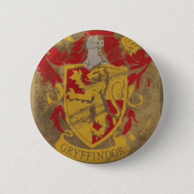Harry Potter | Gryffindor - Retro House Crest Pinback Button (Front)