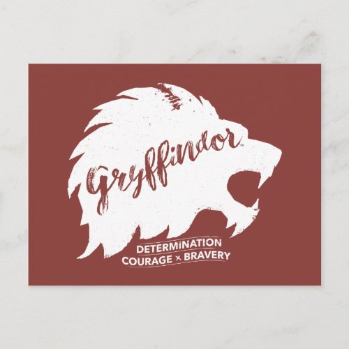 Harry Potter  GRYFFINDORâ Silhouette Typography Postcard