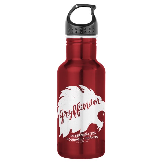 Harry Potter | GRYFFINDOR™ Silhouette Typography Stainless Steel Water Bottle (Front)