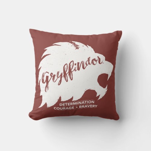 Harry Potter  GRYFFINDOR Silhouette Typography Throw Pillow