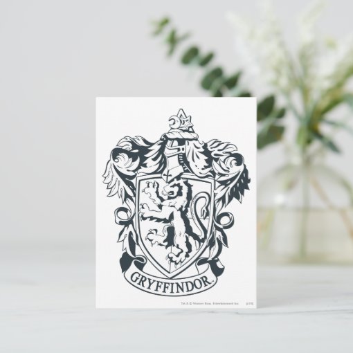 Harry Potter | Gryffindor Stencil Sketch Postcard | Zazzle