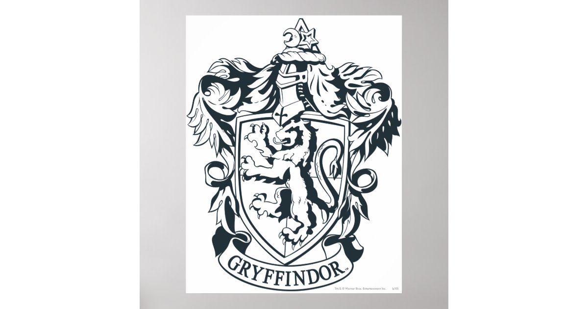 harry potter gryffindor stencil sketch poster zazzlecom