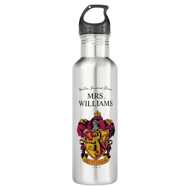 Harry Potter | Gryffindor Teacher Personalized Stainless Steel Water Bottle (Front)