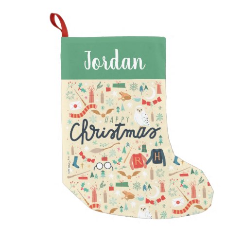 Harry Potter  Happy Christmas With Festive Icons Small Christmas Stocking