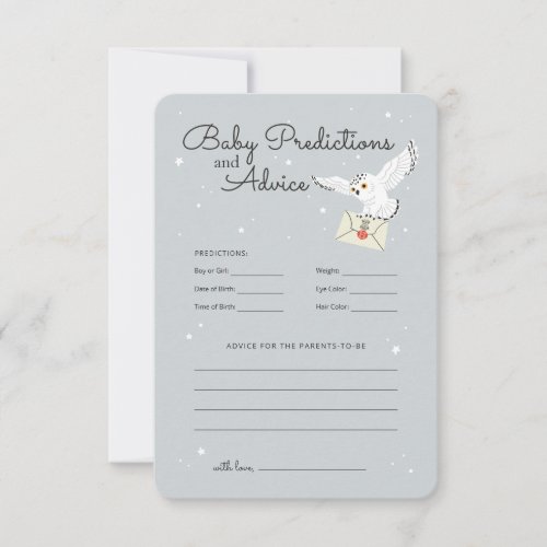 Harry Potter Hedwig _ Baby Predictions  Advice Invitation