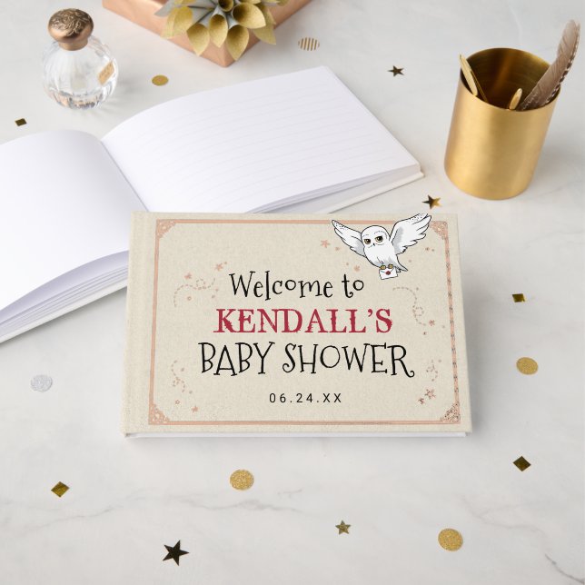 Harry Potter | Hedwig Baby Shower Foil Guest Book (Front Open)