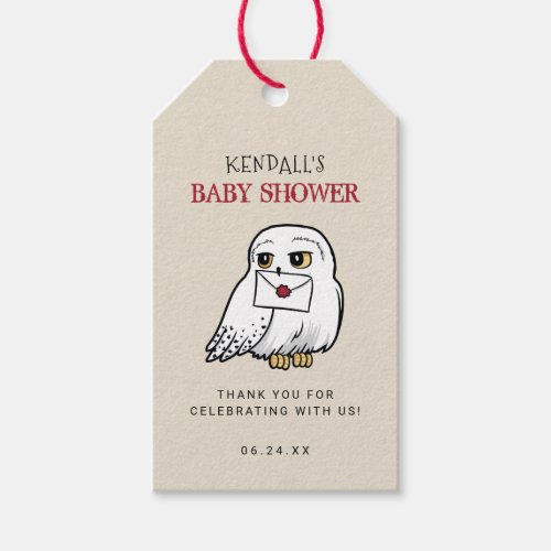 Harry Potter  Hedwig Baby Shower Thank You Gift Tags