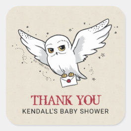 Harry Potter Hedwig Baby Shower Thank You Square Square Sticker