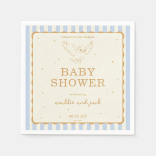 Harry Potter Hedwig Blue Stripe Baby Shower Napkins