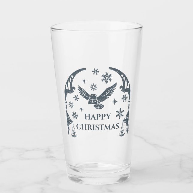 HARRY POTTER™ Hedwig Delivering Holiday Letter Glass (Front)