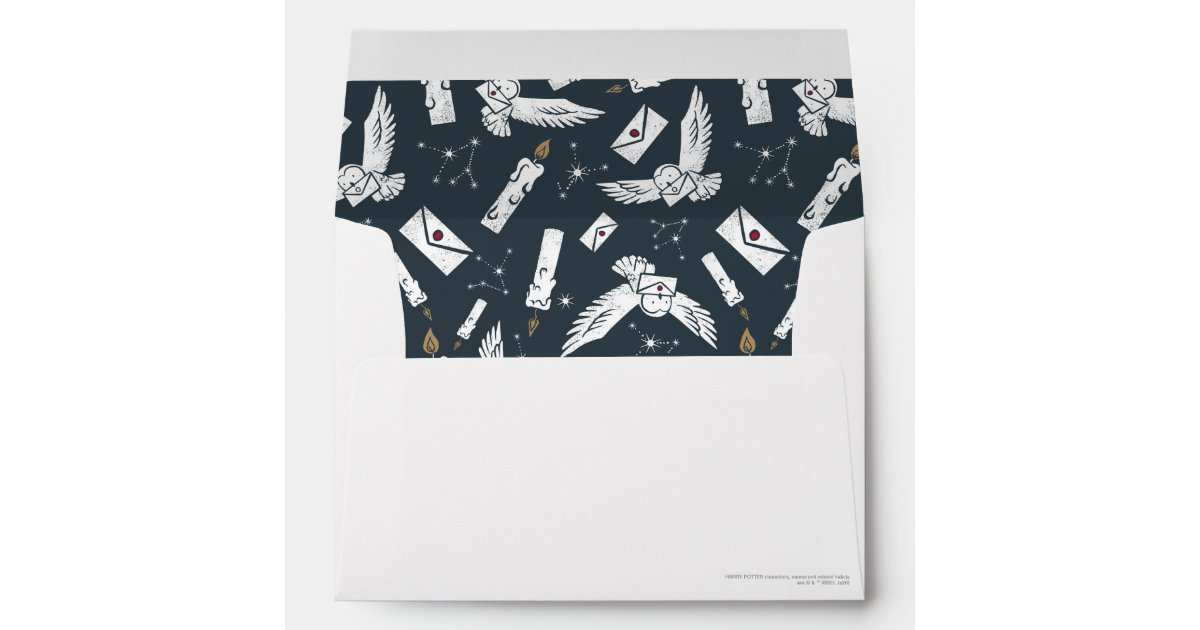 Harry Potter Hedwig Delivering Letters Pattern Envelope Zazzle Com