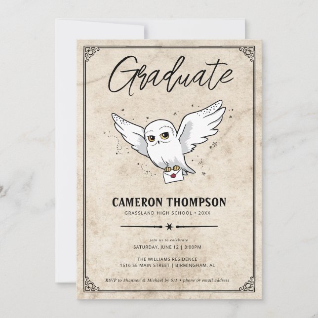 Harry Potter | Hedwig Graduation Party Invitation (Front)