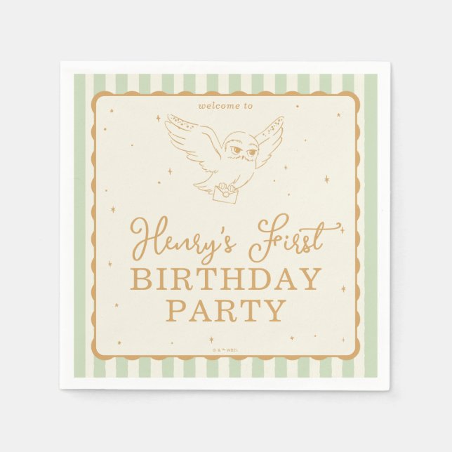 Harry Potter Hedwig Green Magical Birthday Napkins (Front)