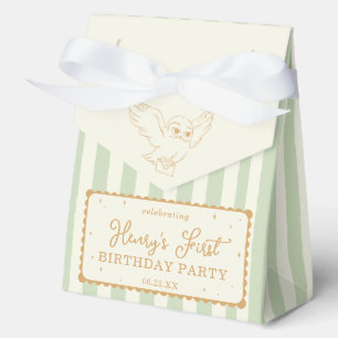 Harry Potter Hedwig Green Stripe Baby Shower Favor Boxes