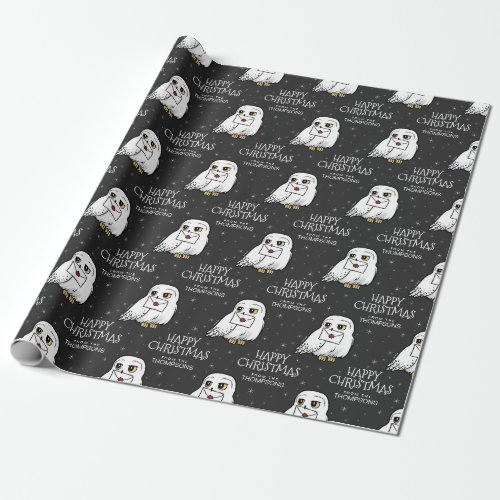 Harry Potter  Hedwig _ Happy Christmas Wrapping Paper