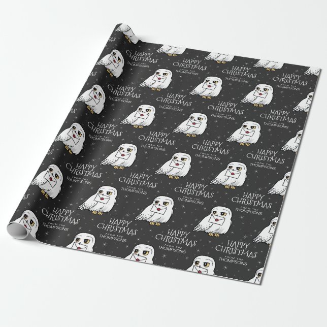 Harry Potter | Hedwig - Happy Christmas Wrapping Paper (Unrolled)