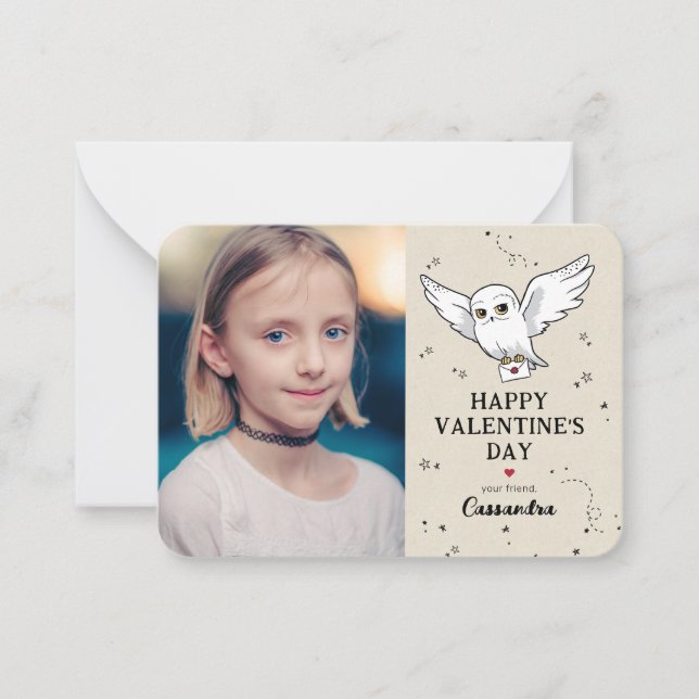 Harry Potter | Hedwig | Happy Valentine's Day Note Card (Front)
