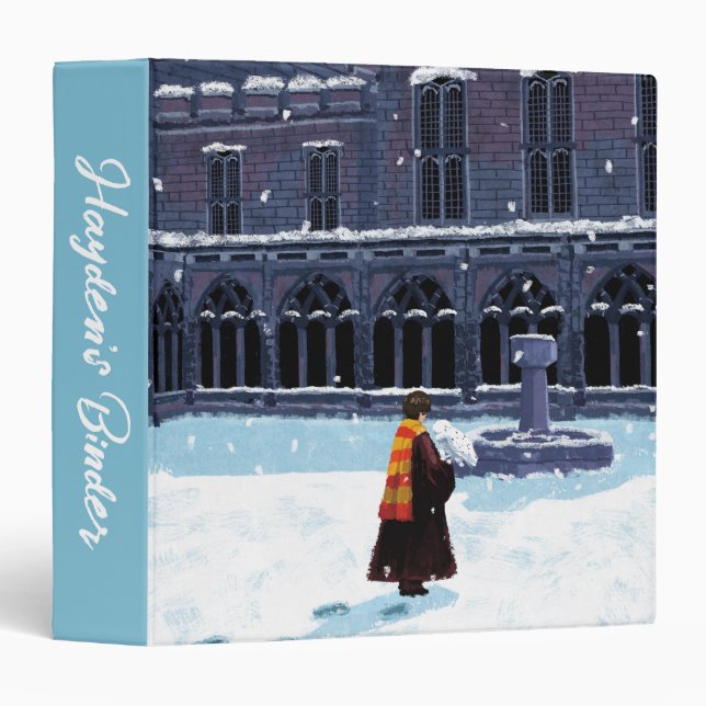 HARRY POTTER™ & Hedwig in HOGWARTS™ Courtyard 3 Ring Binder (Front/Spine)
