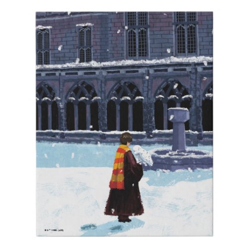 HARRY POTTER  Hedwig in HOGWARTS Courtyard Faux Canvas Print