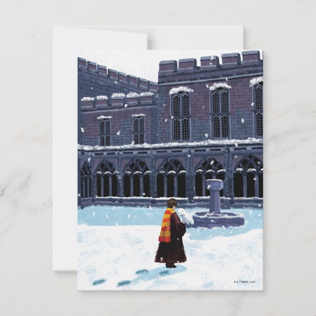 HARRY POTTER™ & Hedwig in HOGWARTS™ Courtyard Note Card (Front)