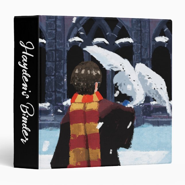 HARRY POTTER™ & Hedwig in the Snow 3 Ring Binder (Front/Spine)