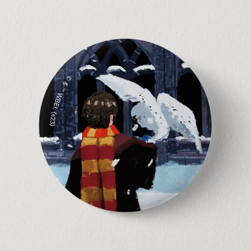 HARRY POTTER  Hedwig in the Snow Button